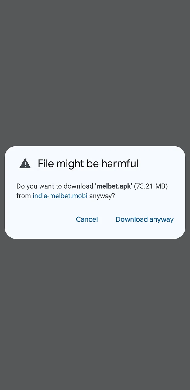 Start downloading the Melbet app and wait for it to finish.